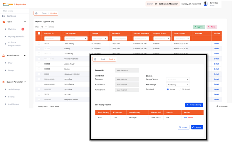 image of A web based application system to track and monitor stock inventory and movement in all branches. This system also helps gift program owner to track and monitor fulfilment to customers. 